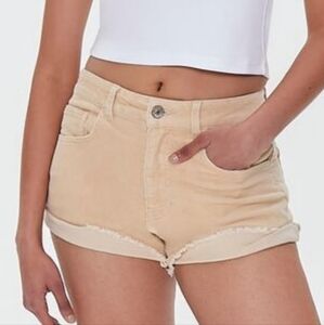 New. Women's Tan Denim Shorts